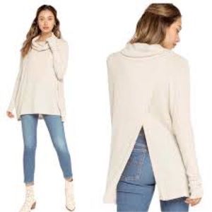 Free people Juicy Long Sleeve Waffle Knit Top Stone Cold Beige NWT Small